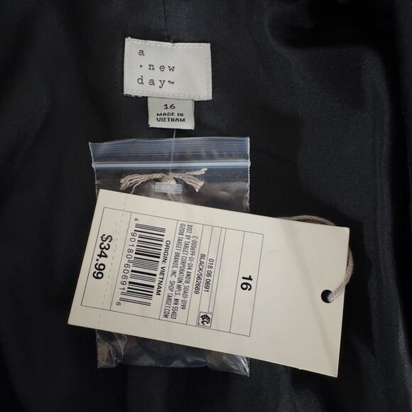 New A New Day Velvet Velour Satin Blazer Jacket Women's Size 16 - Picture 4 of 8